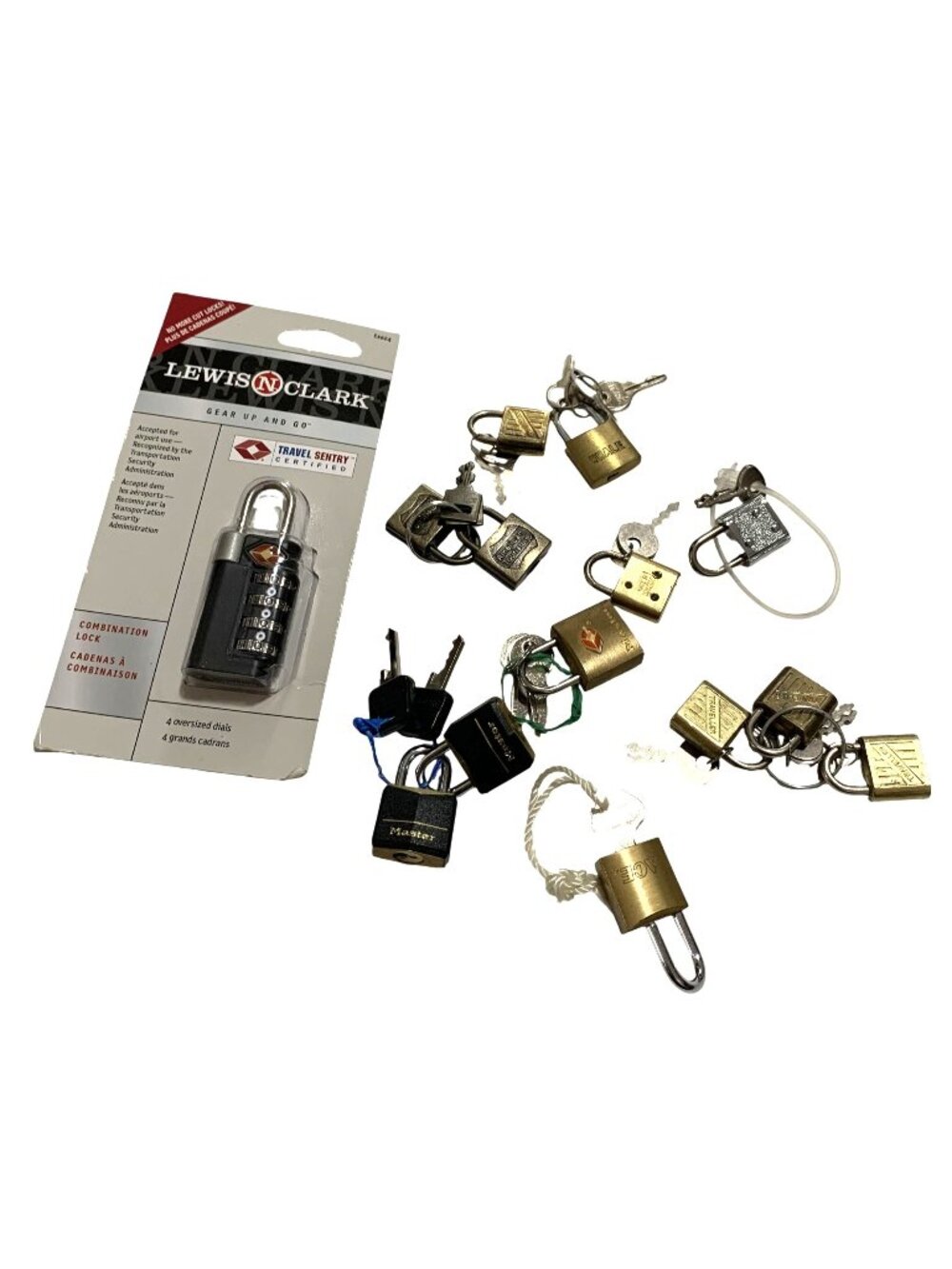 Variety Travel / Suitcase Lock Key Sets Lewis N Clark Master ACE Traveller Whale